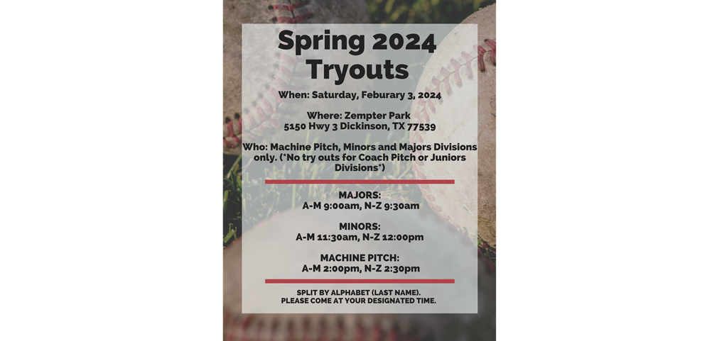 Spring 2024 Tryouts